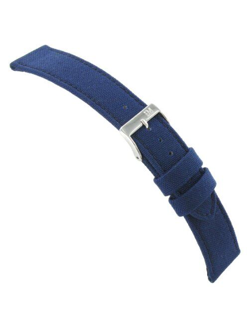 18mm Morellato Padded Stitched Genuine Cordura Canvas Navy Blue Watch Band