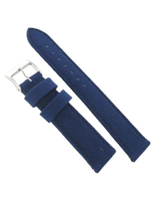 18mm Morellato Padded Stitched Genuine Cordura Canvas Navy Blue Watch Band