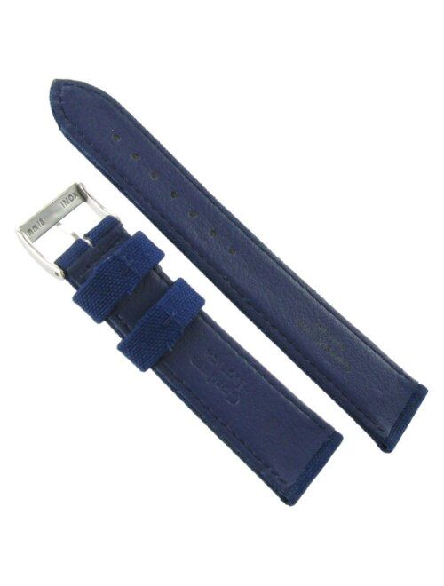 18mm Morellato Padded Stitched Genuine Cordura Canvas Navy Blue Watch Band