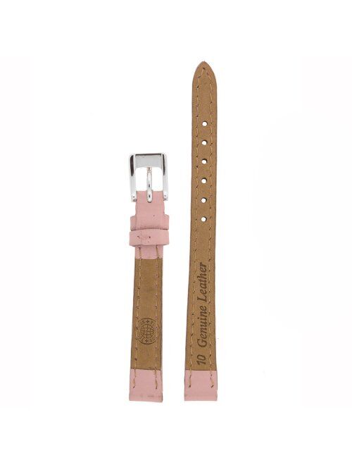 Watch Band Genuine Leather Pink Padded Ladies 10 millimeter