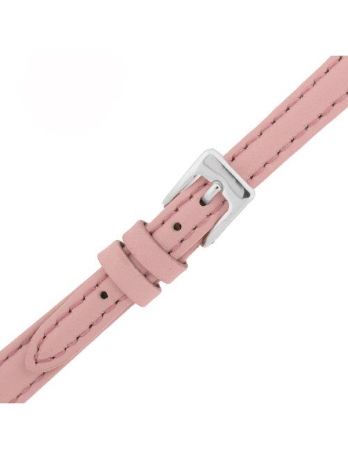 Watch Band Genuine Leather Pink Padded Ladies 10 millimeter