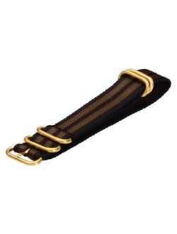 Clockwork Synergy - 5 Ring Heavy NATO Yellow Gold Watch Strap Bands