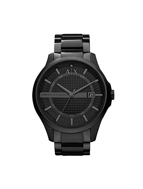 A|X Armani Exchange Hampton Black Dial Black Ion-plated Mens Watch AX2104