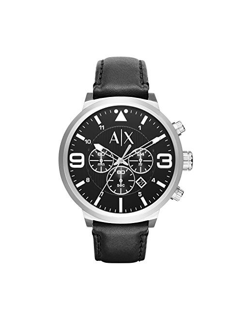 Armani Exchange Men's AX1371 Black Leather Watch