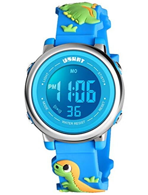 Kids Watch 3D Cartoon Toddler Wrist Digital Watch Waterproof 7 Color Lights with Alarm Stopwatch for 3-10 Year Boys Girls Little Child