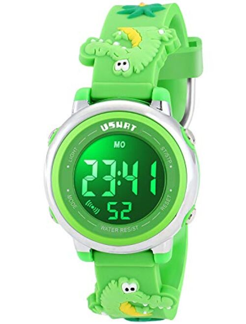 Kids Watch 3D Cartoon Toddler Wrist Digital Watch Waterproof 7 Color Lights with Alarm Stopwatch for 3-10 Year Boys Girls Little Child