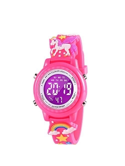 VAPCUFF 3D Cartoon Waterproof Kids Watches with Alarm - Best Toys Gifts for Girls Age 3-10