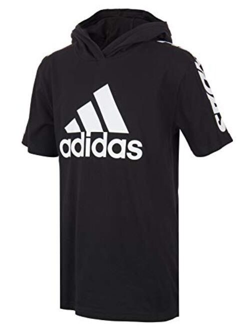 adidas Boys' Big Short Sleeve Hooded T-Shirt