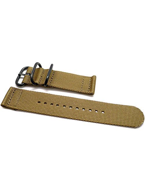 DaLuca Two Piece Ballistic Nylon Watch Strap - Sand (PVD Buckle) : 22mm