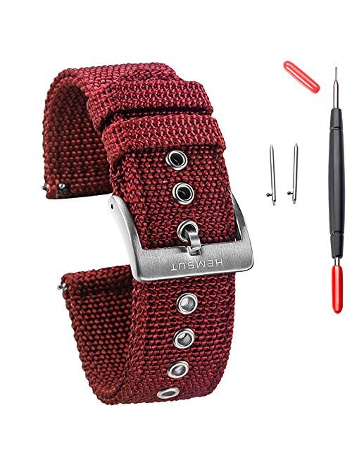 Torbollo Nylon Weaved Watch Strap, Men Watch Bands for Classic Watch, 18mm 20mm 22mm 24mm Quick Release Sturdy Replacement Watch Wrap for Women