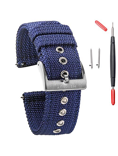 Torbollo Nylon Weaved Watch Strap, Men Watch Bands for Classic Watch, 18mm 20mm 22mm 24mm Quick Release Sturdy Replacement Watch Wrap for Women