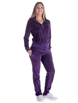 Womens Velour Tracksuit Set Knitted Two Piece Outfits Fashion Zip Up Hoody Sweatshirt and Sweatpants Sweat knitted lounge set