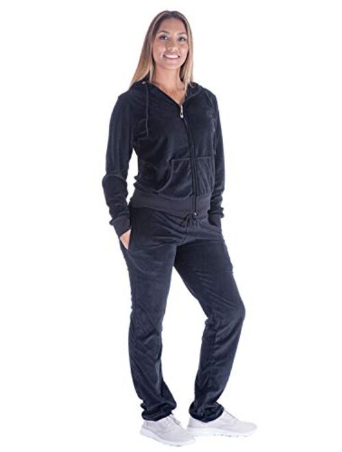 Womens Velour Tracksuit Set Knitted Two Piece Outfits Fashion Zip Up Hoody Sweatshirt and Sweatpants Sweat knitted lounge set