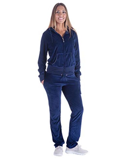 Womens Velour Tracksuit Set Knitted Two Piece Outfits Fashion Zip Up Hoody Sweatshirt and Sweatpants Sweat knitted lounge set