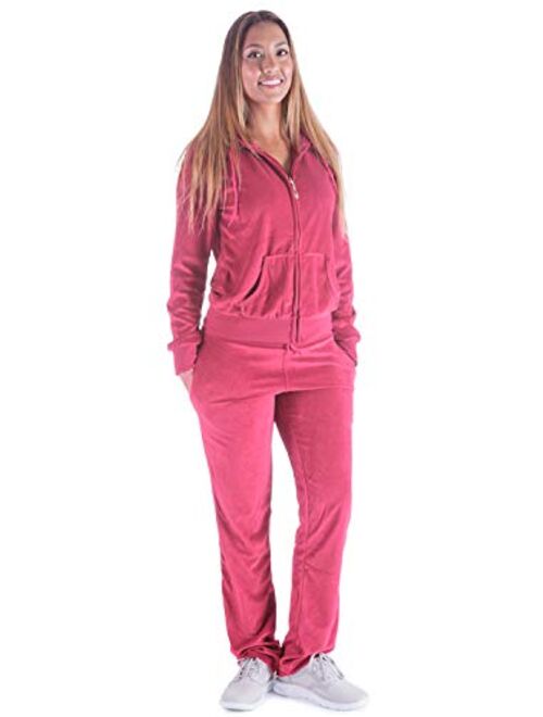 Womens Velour Tracksuit Set Knitted Two Piece Outfits Fashion Zip Up Hoody Sweatshirt and Sweatpants Sweat knitted lounge set