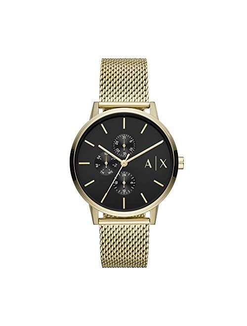 Armani Exchange Men's Cayde Black Leather Strap Watch 42mm AX2719