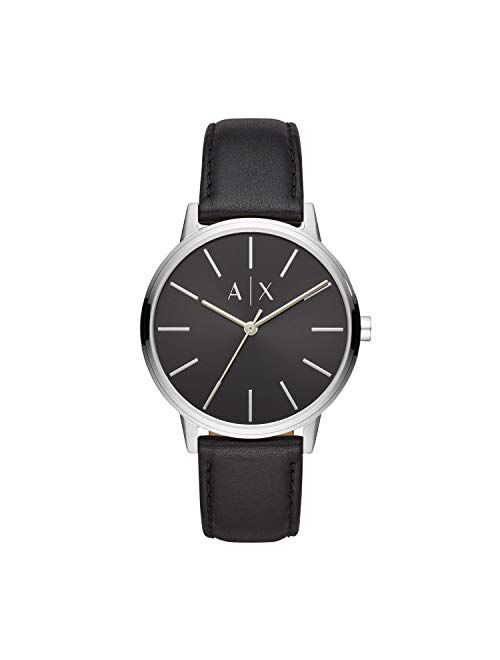 Armani Exchange Men's Cayde Black Leather Strap Watch 42mm AX2719