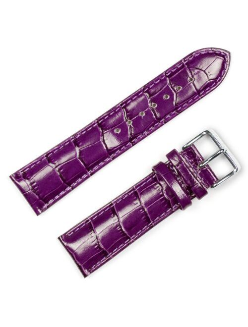 Crocodile Grain Watch Band (Chrono) Violet 18mm Watch Strap - by deBeer