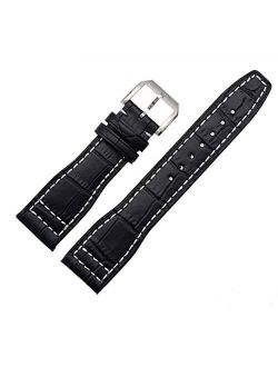 Embossed Leather Band Watch Strap 22mm for IWC Pilot's IW377709 IW502802 Watchs