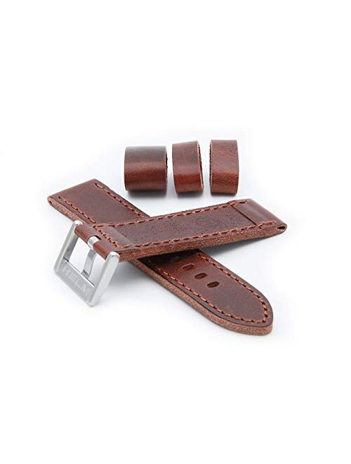 HELM Watches LS2 Leather Watch Strap - Tobacco