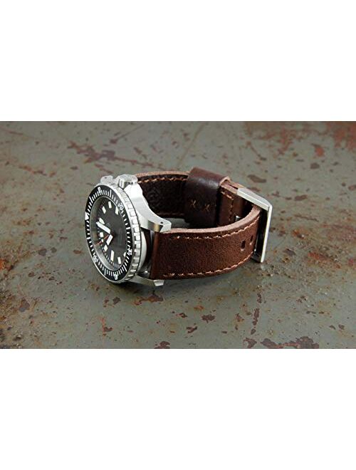 HELM Watches LS2 Leather Watch Strap - Tobacco