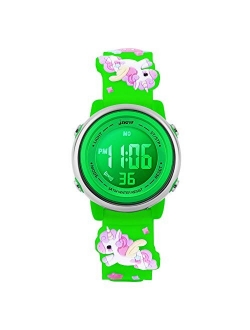 L LAVAREDOKids Watches Girl Watches Ages 3-12 Sports Waterproof 3D Cute Cartoon Digital 7 Color Lights Wrist Watch for Kids