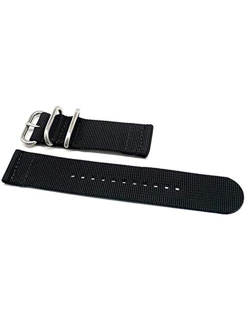 DaLuca Two Piece Ballistic Nylon Watch Strap - Black : 26mm