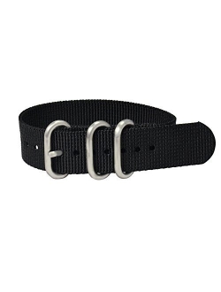 Clockwork Synergy - 3 Ring Heavy NATO Brushed Steel Watch Strap Bands