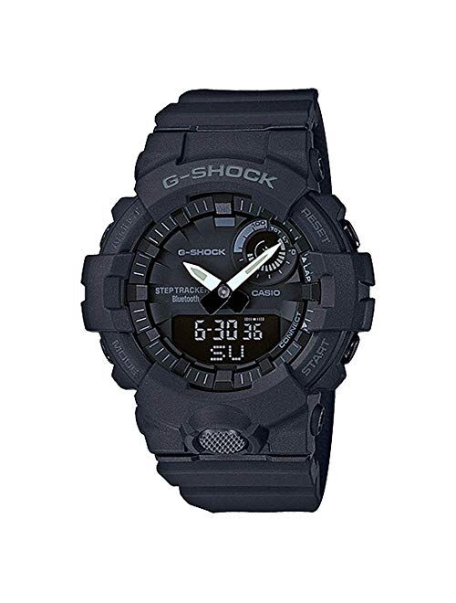 Casio G-Shock Analog-Digital Black Resin Strap Step Tracker Watch GBA800-1A Black