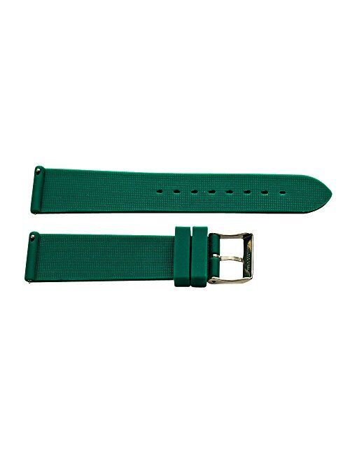 Clockwork Synergy 16mm Hunter Green 2 Piece Ss Divers Silicone Quick Release Watch Band