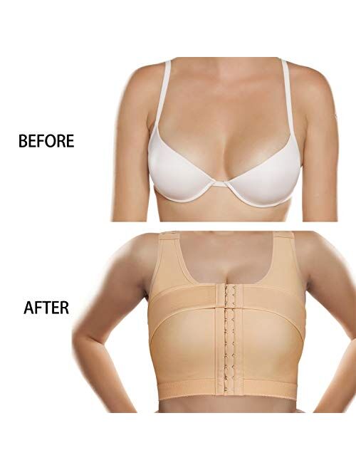 BRABIC Women’s Front Closure Bra Post-Surgery Posture Corrector Shaper Tops with Breast Support Band