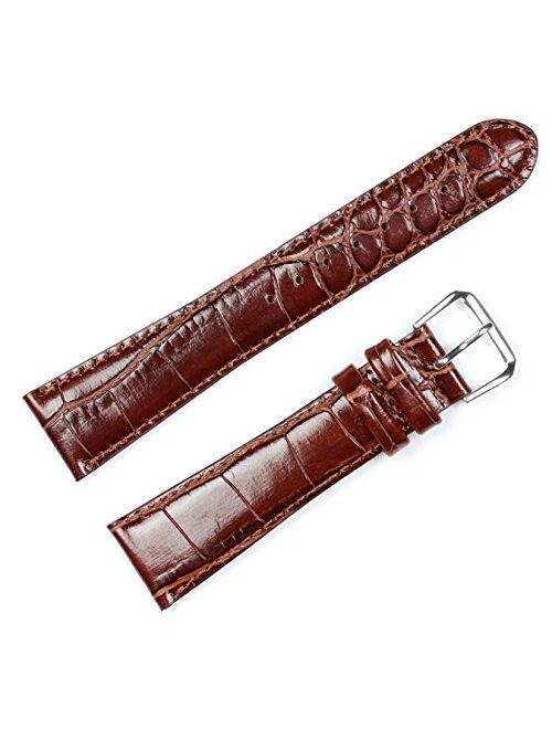 Crocodile Grain Watchband Havana 20mm - by deBeer