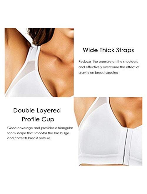 Posture Corrector Lift Up Bra Women Shockproof Sports Support Fitness Vest Bras Breathable Underwear Cross Back Corset Bra (Color : Beige, Size : Large)