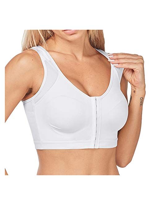 Posture Corrector Lift Up Bra Women Shockproof Sports Support Fitness Vest Bras Breathable Underwear Cross Back Corset Bra (Color : Beige, Size : Large)