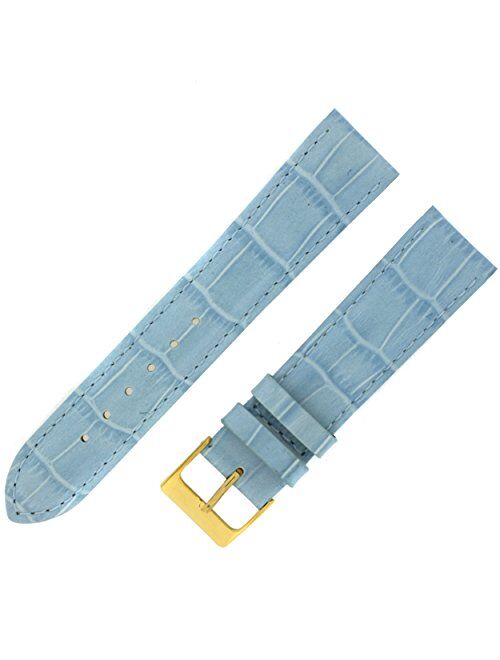 Watch Band Blue Genuine Leather Crocodile Grain 26 millimeter Tech Swiss