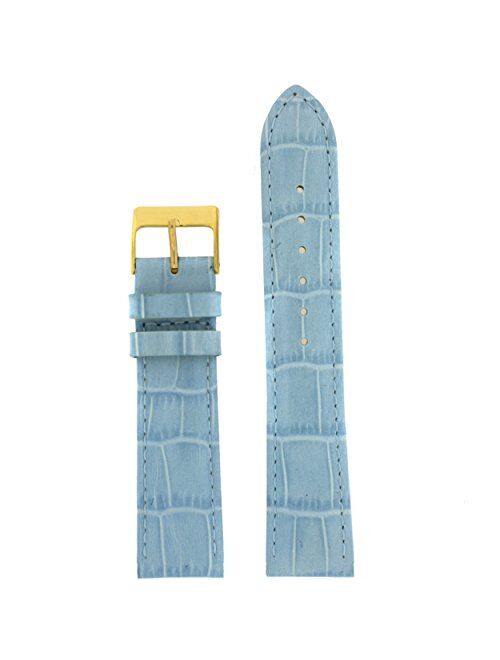 Watch Band Blue Genuine Leather Crocodile Grain 26 millimeter Tech Swiss