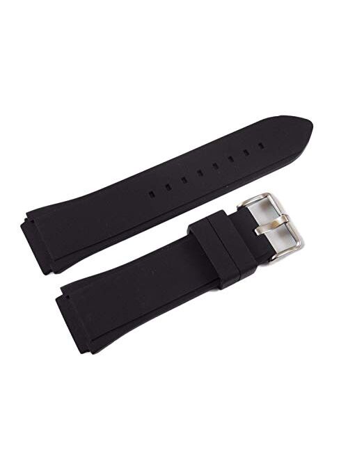 Compatible Black Rubber Watch Strap Band