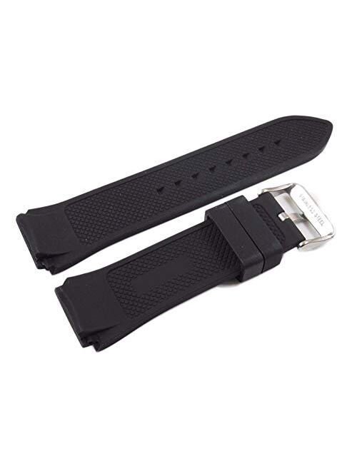 Compatible Black Rubber Watch Strap Band