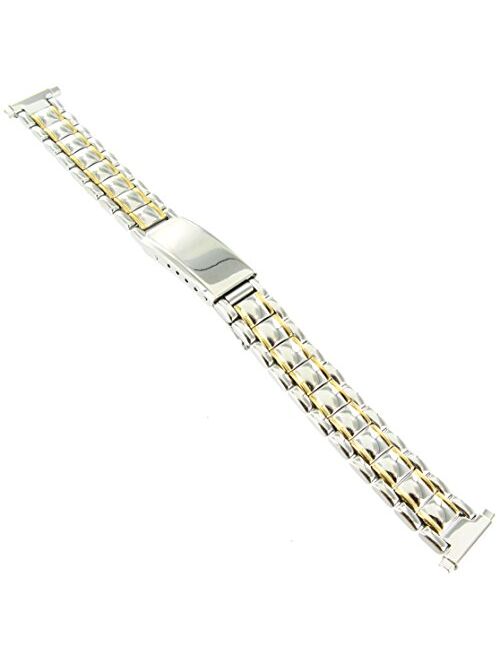 12-16mm Milano Stainless Steel Two Tone Shiny Deployment Buckle Watch Band