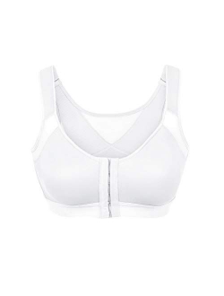 SAMCBANDU Front Closure Bras for Women, Plus Size Support Posture Corrector Cross Back Push Up Bra Everyday Bras