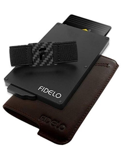 FIDELO Minimalist Card Hybrid RFID Wallets for Men Slim Wallet with Tracker