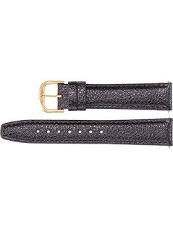 Men's Short Leather Textured Calf Semi-Padded Watch Strap