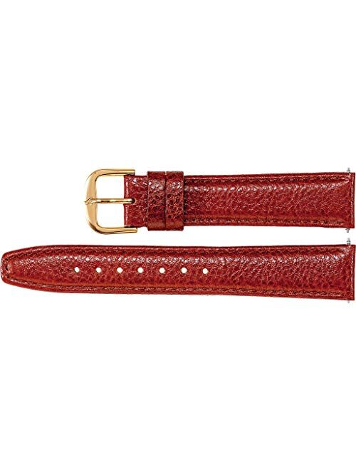 Men's Short Leather Textured Calf Semi-Padded Watch Strap