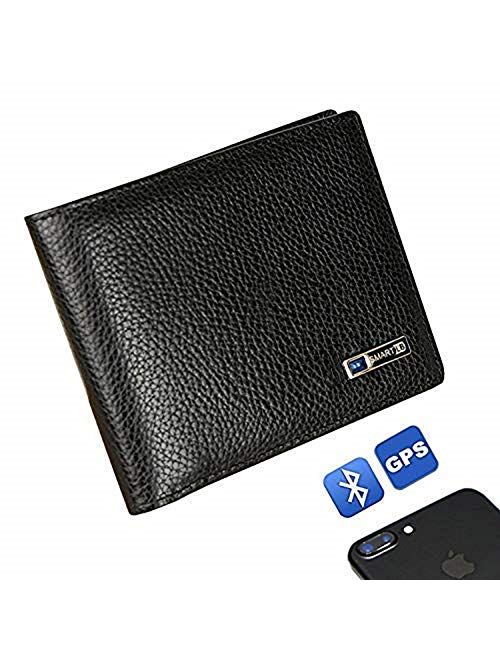 Smart LB Anti-Lost Wallet With Tracker Bifold Cowhide Leather Purse with Alarm, Bluetooth, Position Record (via Phone GPS)