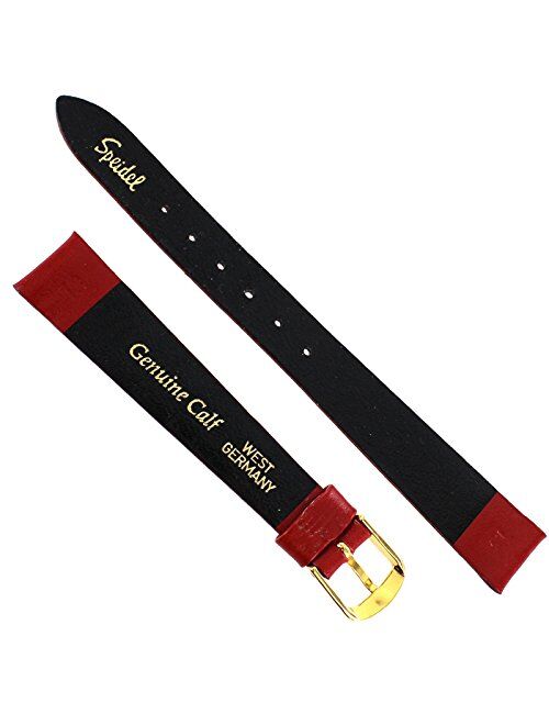 13mm Speidel Genuine Calf Leather Red Unstitched Ladies Watch Band Regular