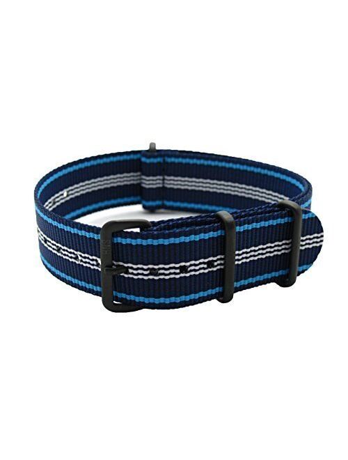 HNS 20mm Navy Strip Heavy Duty Ballistic Nylon Watch Strap PVD Buckle NT160