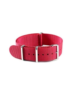 iZasky Nylon Watch Bands Wrist 20mm - Replacement Watchband Buckle Stainless Steel Silver Fashion Sport Army Strap for Men and Women