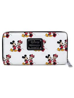 Disney Mickey and Minnie Mouse All Over Print Zip Wallet