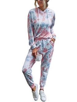 Womens Two Piece Pajamas Set Long Sleeve Sweatshirt with Long Pants Sleepwear with knitted lounge set