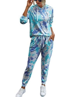 Womens Two Piece Pajamas Set Long Sleeve Sweatshirt with Long Pants Sleepwear with knitted lounge set